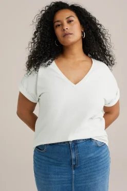 T-shirt met structuur - Curve