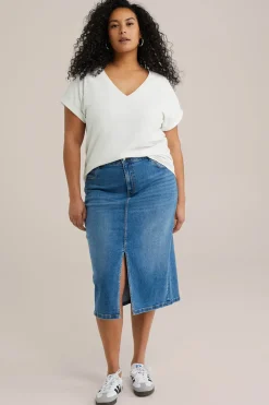T-shirt met structuur - Curve