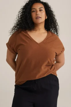 T-shirt met structuur - Curve