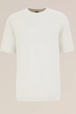 T-shirt met structuur van linnenmix