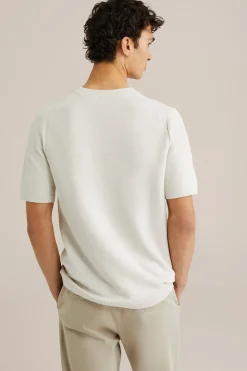 T-shirt met structuur van linnenmix