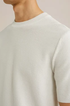 T-shirt met structuur van linnenmix