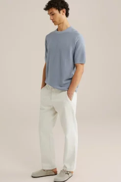 T-shirt met structuur van linnenmix