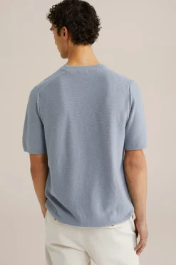 T-shirt met structuur van linnenmix