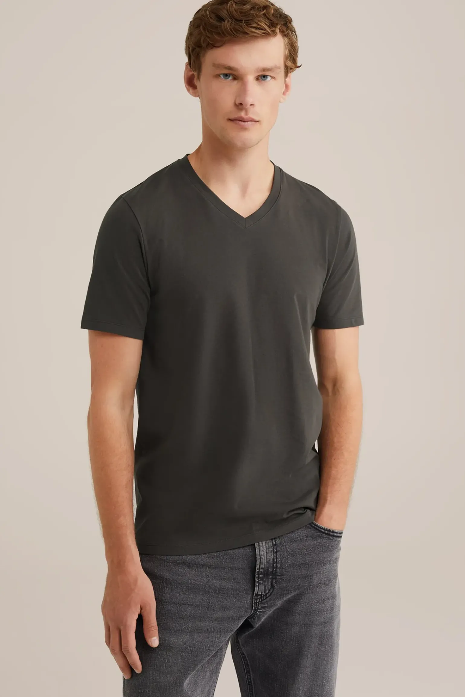 T-shirt met V-hals