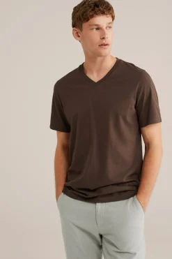 T-shirt met v-hals