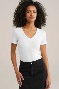 T-shirt met V-hals