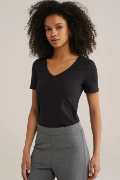 T-shirt met V-hals