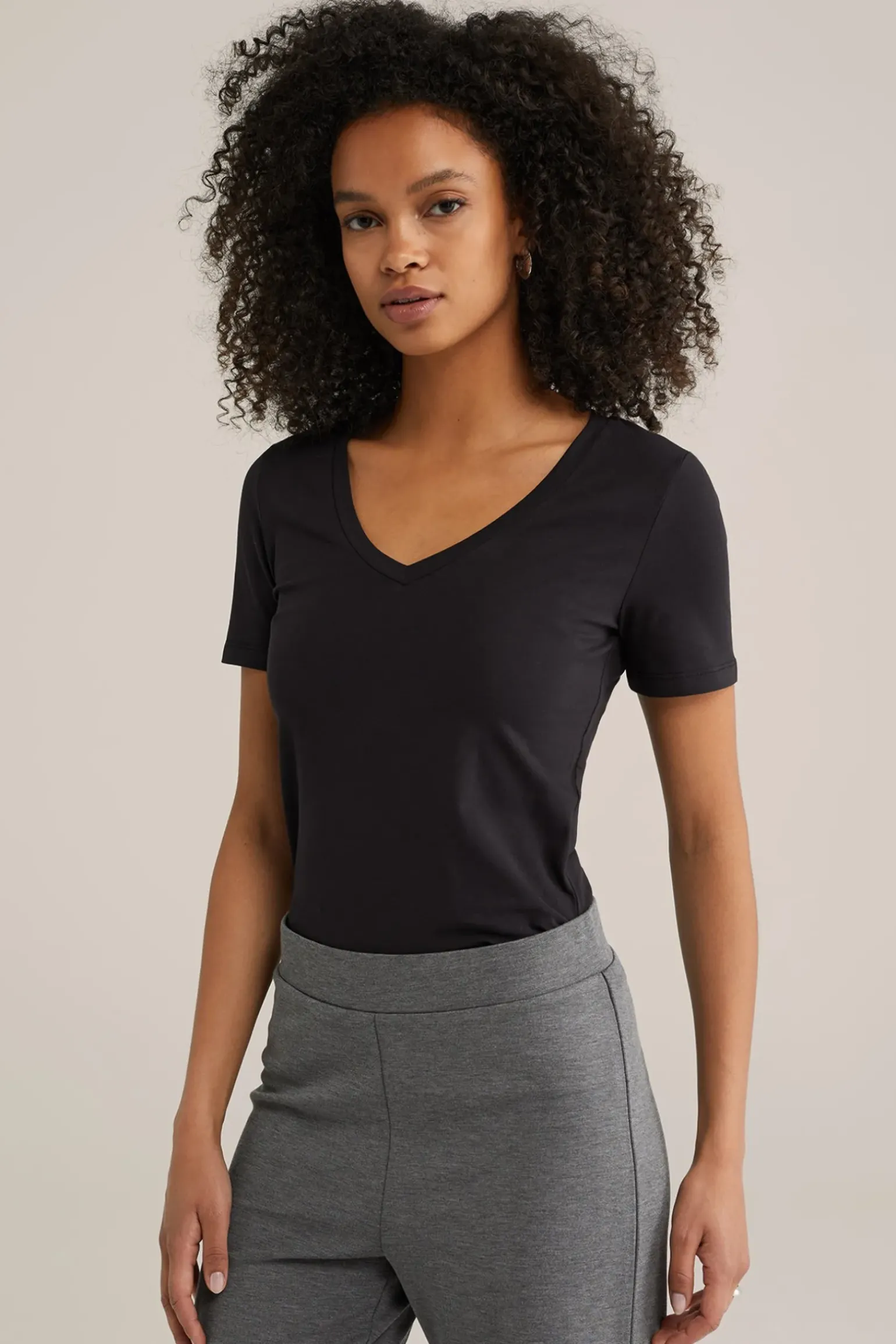 T-shirt met V-hals