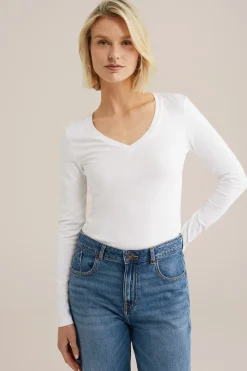 T-shirt met V-hals