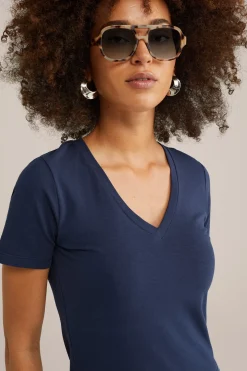 T-shirt met V-hals
