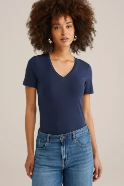 T-shirt met V-hals