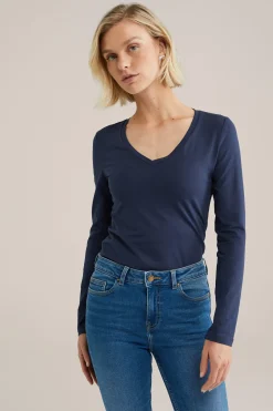 T-shirt met V-hals