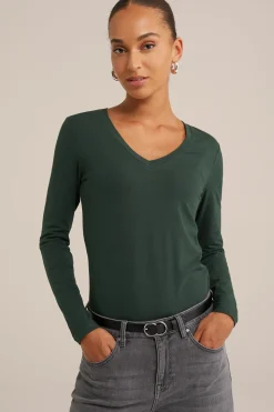 T-shirt met V-hals