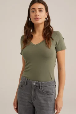 T-shirt met V-hals