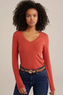 T-shirt met V-hals