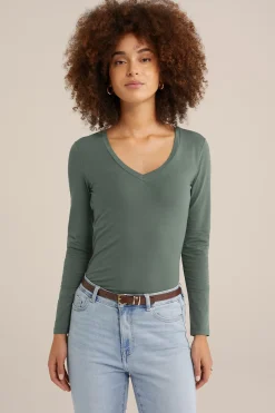 T-shirt met V-hals