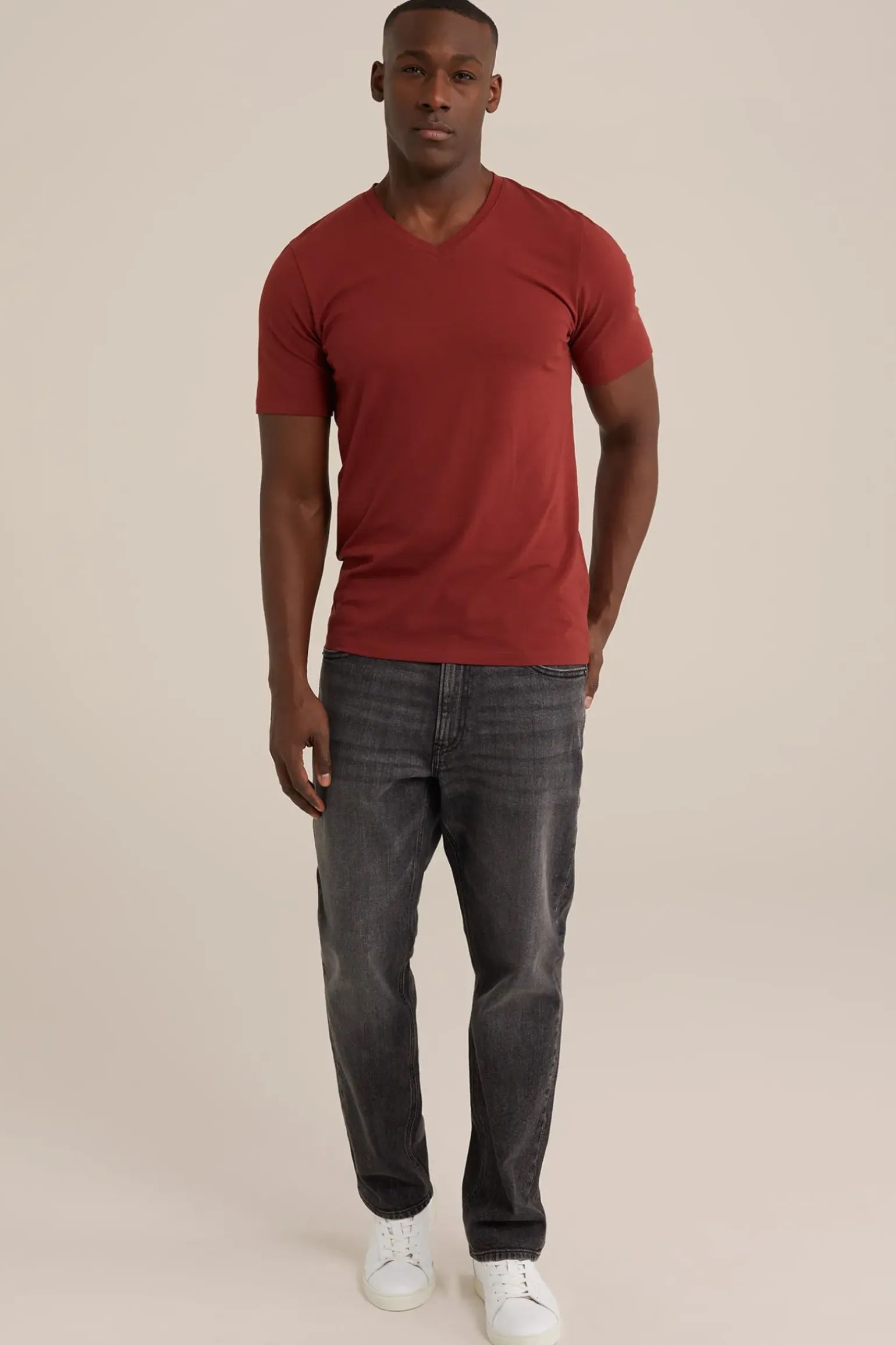 T-shirt met V-hals