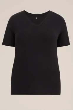 T-shirt met V-hals - Curve