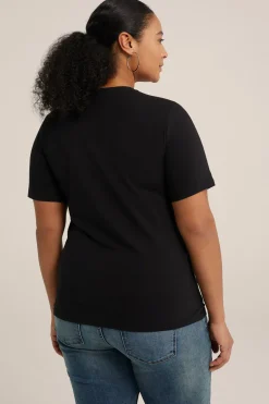 T-shirt met V-hals - Curve