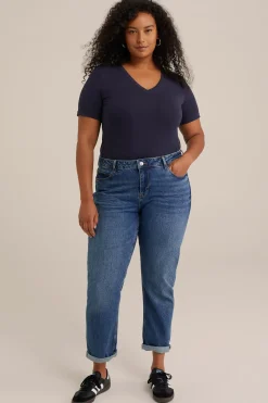 T-shirt met V-hals - Curve