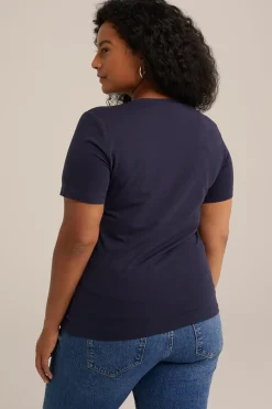 T-shirt met V-hals - Curve