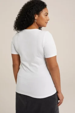 T-shirt met V-hals - Curve