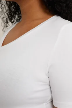 T-shirt met V-hals - Curve