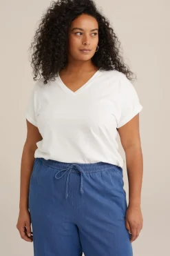 T-shirt met V-hals - Curve