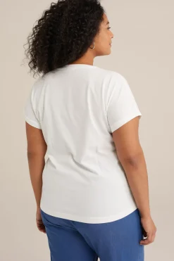 T-shirt met V-hals - Curve