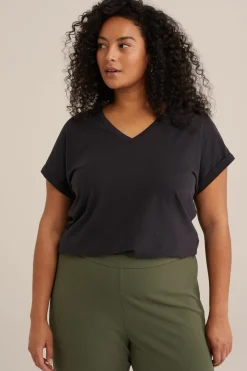 T-shirt met V-hals - Curve