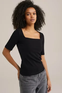 T-shirt van ribstof