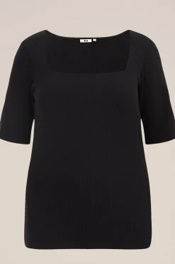 T-shirt van ribstof - Curve