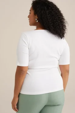 T-shirt van ribstof - Curve