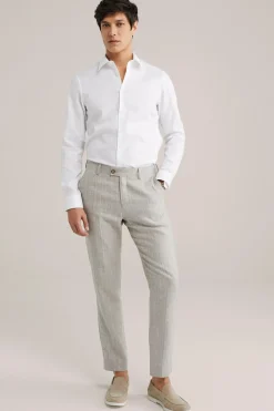 Twill geweven overhemd van katoenmix met stretch