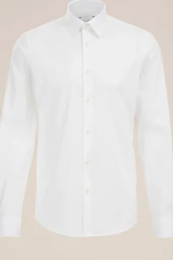 Twill geweven overhemd van katoenmix met stretch