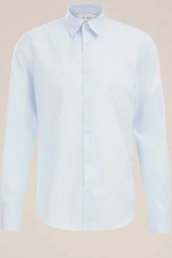 Twill geweven overhemd van katoenmix met stretch