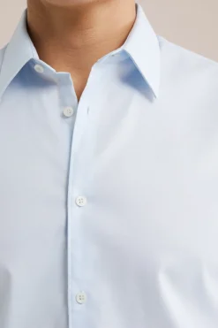 Twill geweven overhemd van katoenmix met stretch