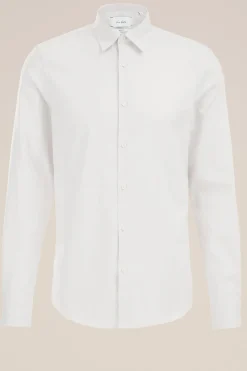 Twill geweven overhemd van katoenmix met stretch
