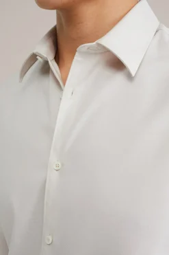 Twill geweven overhemd van katoenmix met stretch