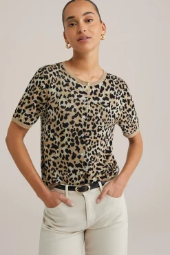 vest met luipaard print