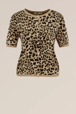 vest met luipaard print