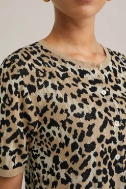 vest met luipaard print