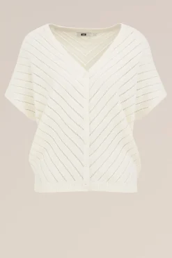 vest met opengewerkt dessin