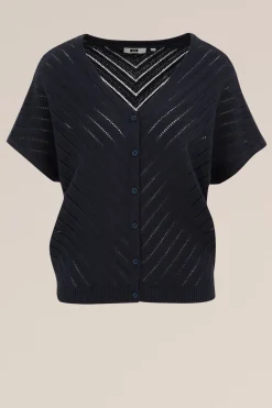 vest met opengewerkt dessin
