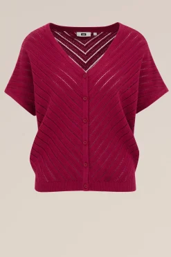 vest met opengewerkt dessin
