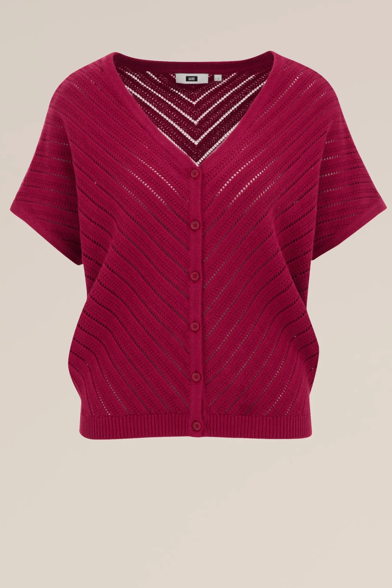 vest met opengewerkt dessin