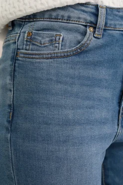 wide flared jeans met stretch