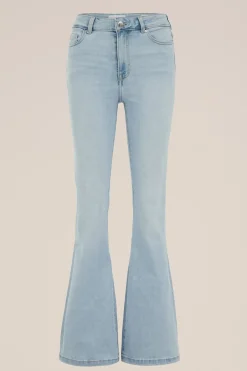 wide flared jeans met stretch