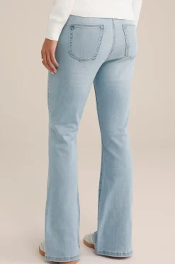 wide flared jeans met stretch